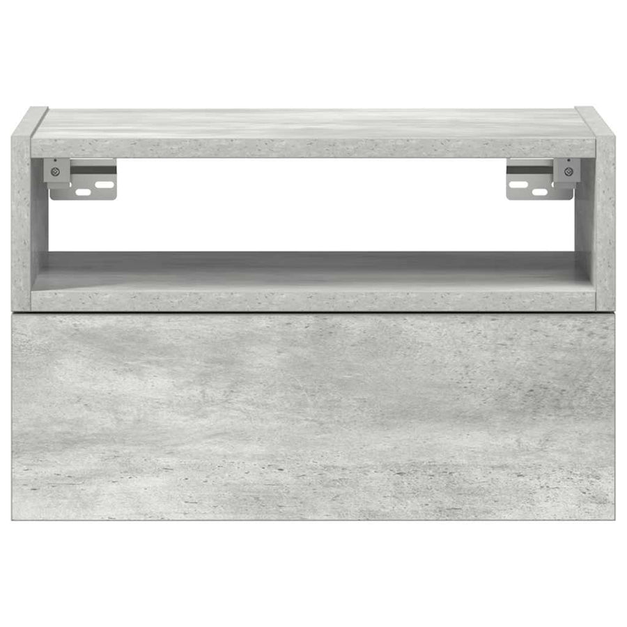 Nachtkastjes 2 st wandgemonteerd 45x26x28,5 cm betongrijs