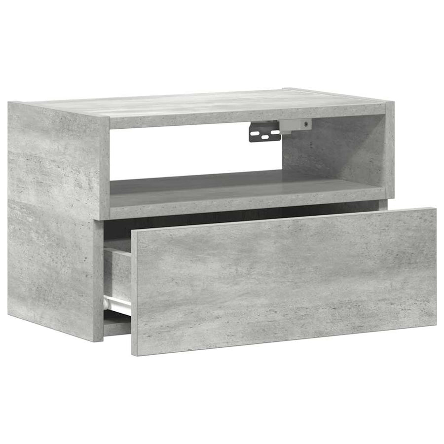 Nachtkastjes 2 st wandgemonteerd 45x26x28,5 cm betongrijs