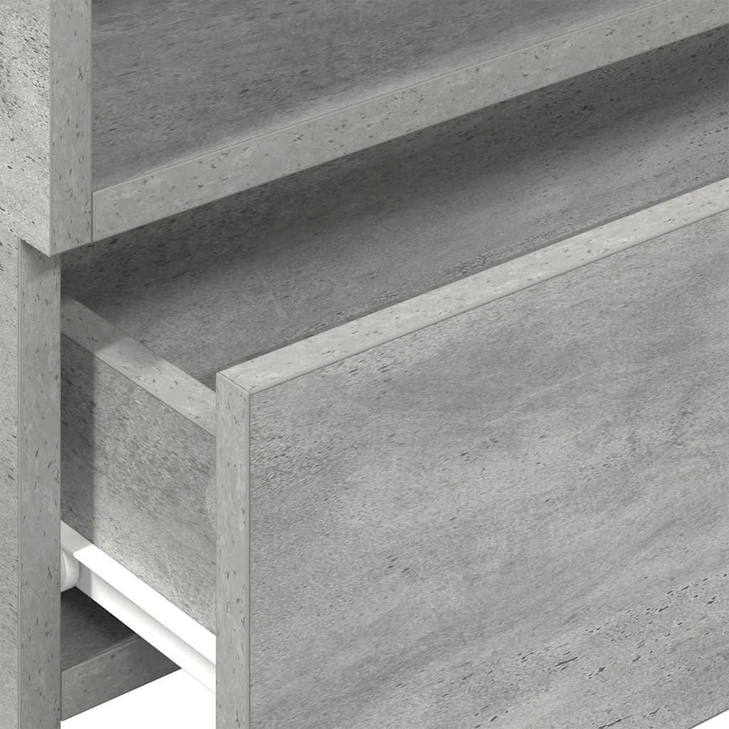 Nachtkastjes 2 st wandgemonteerd 45x26x28,5 cm betongrijs