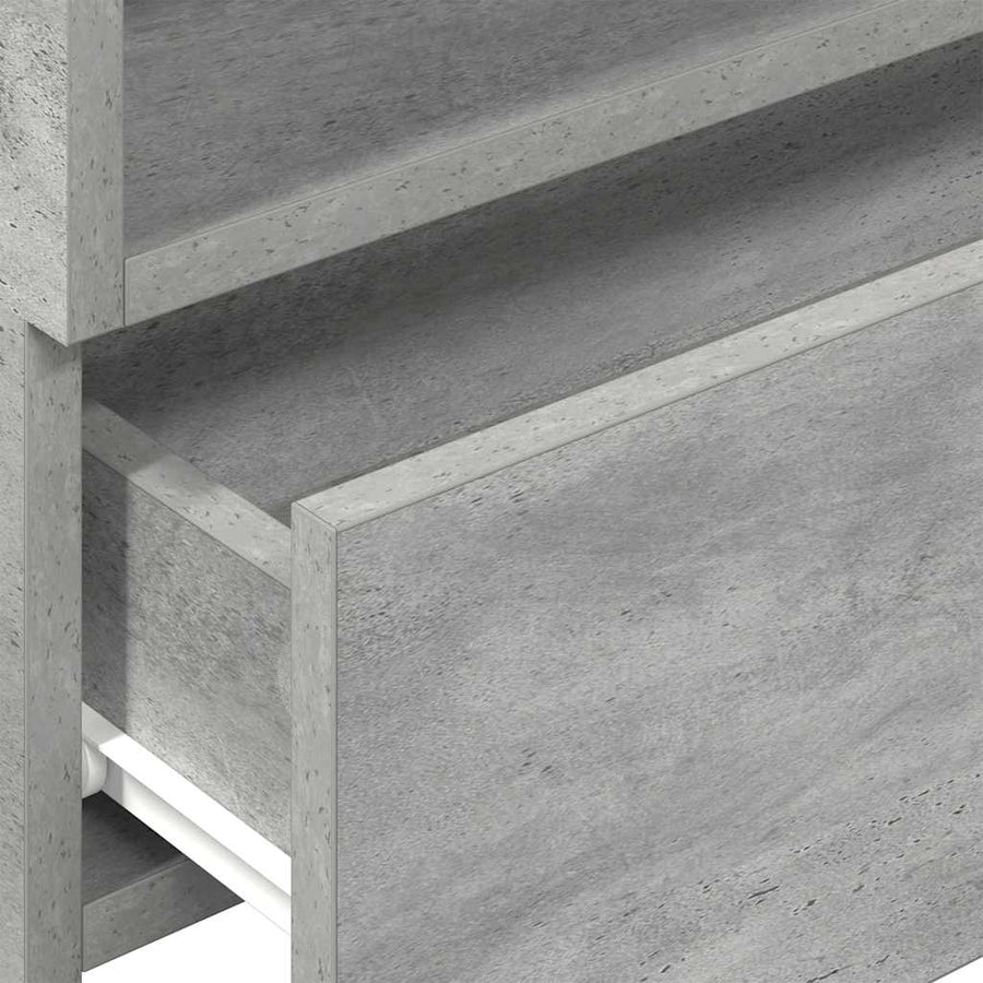 Nachtkastjes 2 st wandgemonteerd 45x26x28,5 cm betongrijs