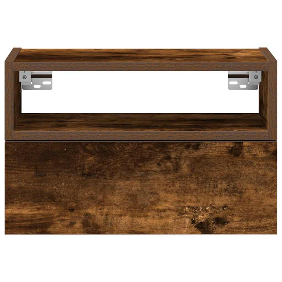 Nachtkastje wandgemonteerd 45x26x28,5 cm gerookt eikenkleurig