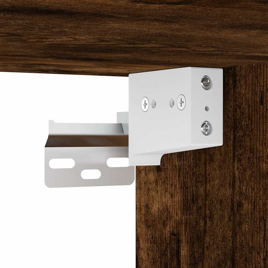 Nachtkastjes 2 st wandgemonteerd 45x26x28,5 cm gerookt eiken