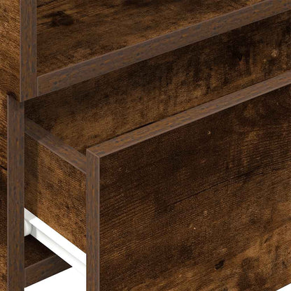 Nachtkastjes 2 st wandgemonteerd 45x26x28,5 cm gerookt eiken
