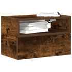 2 Wall-Mounted Bedside Tables 45x26x28.5 cm Smoked Oak