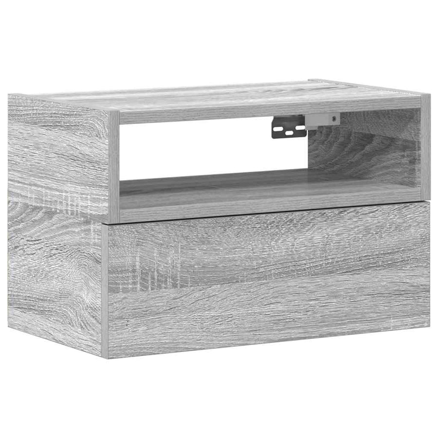 Nachtkastje wandgemonteerd 45x26x28,5cm grijs sonoma eikenkleur