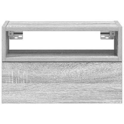 Nachtkastje wandgemonteerd 45x26x28,5cm grijs sonoma eikenkleur