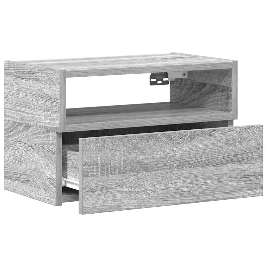 Nachtkastje wandgemonteerd 45x26x28,5cm grijs sonoma eikenkleur