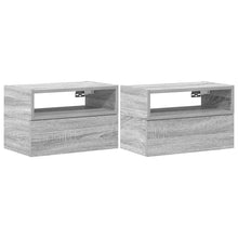 Nachtkastjes 2st wandgemonteerd 45x26x28,5cm grijs sonoma eiken