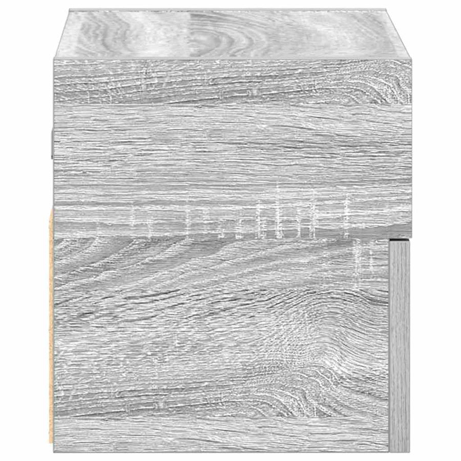Nachtkastjes 2st wandgemonteerd 45x26x28,5cm grijs sonoma eiken