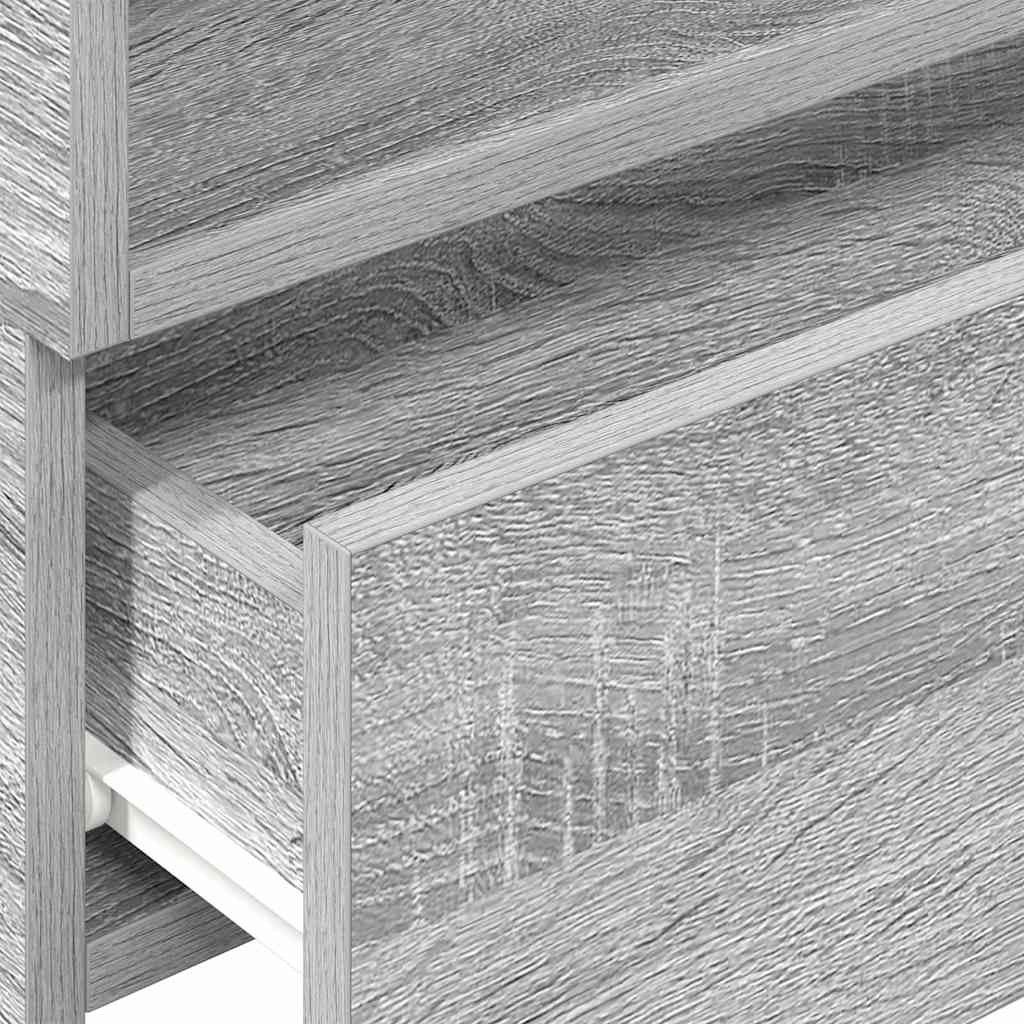 Nachtkastjes 2st wandgemonteerd 45x26x28,5cm grijs sonoma eiken