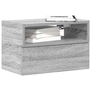 Nachtkastjes 2 stuks wandmontage 45x26x28,5 cm grijs sonoma eiken