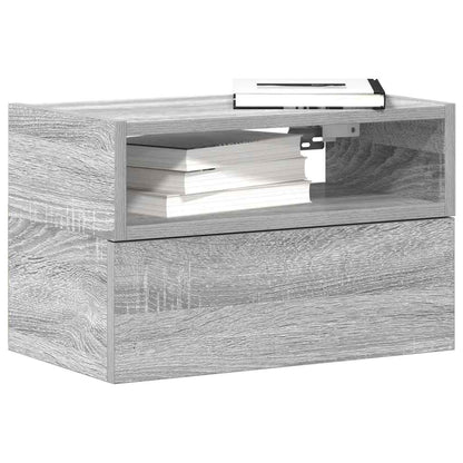Nachtkastjes 2st wandgemonteerd 45x26x28,5cm grijs sonoma eiken