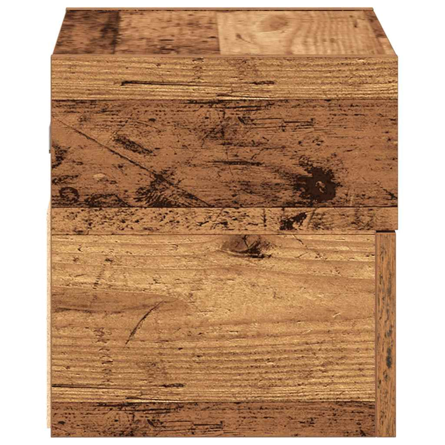Nachtkastje wandgemonteerd 45x26x28,5 cm oud houtkleurig