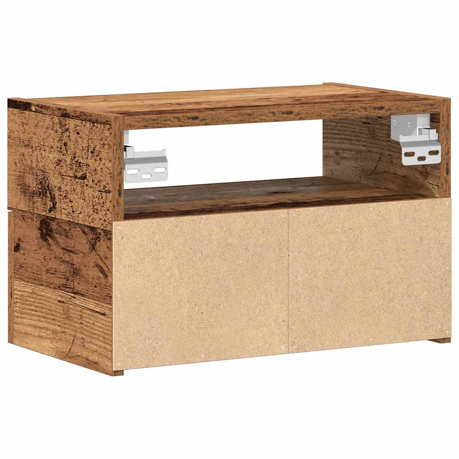 Nachtkastje wandgemonteerd 45x26x28,5 cm oud houtkleurig
