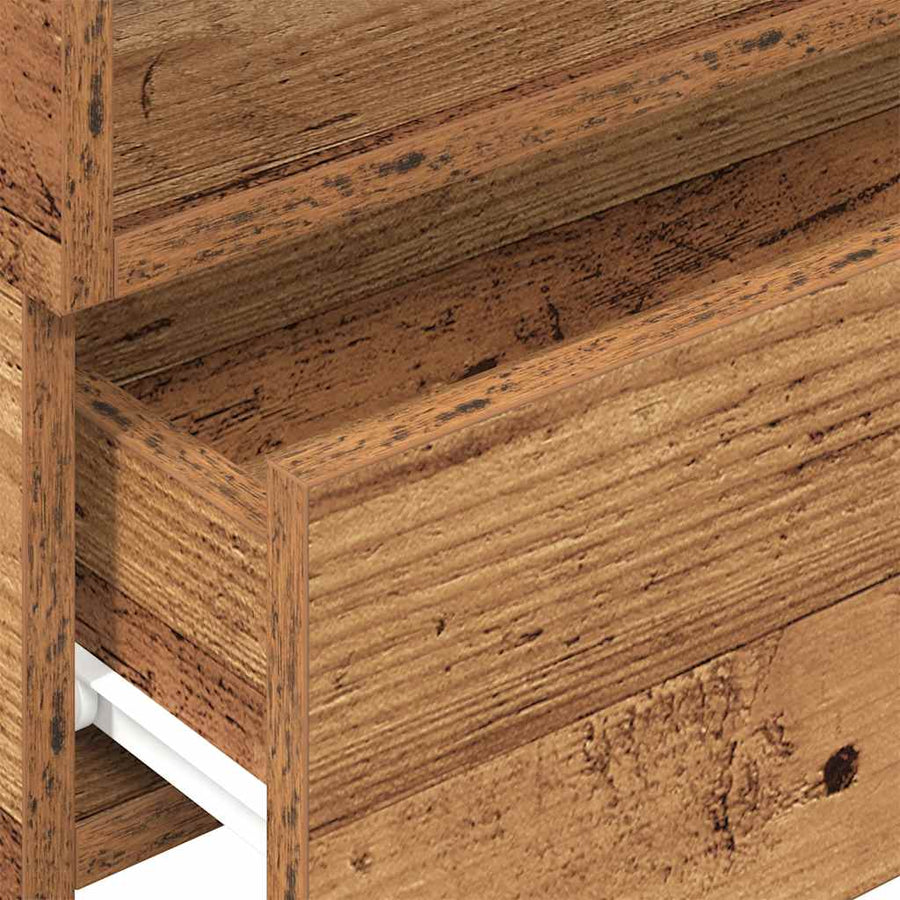 Nachtkastje wandgemonteerd 45x26x28,5 cm oud houtkleurig
