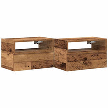 Nachtkastjes 2 st wandgemonteerd 45x26x28,5 cm oud houtkleurig