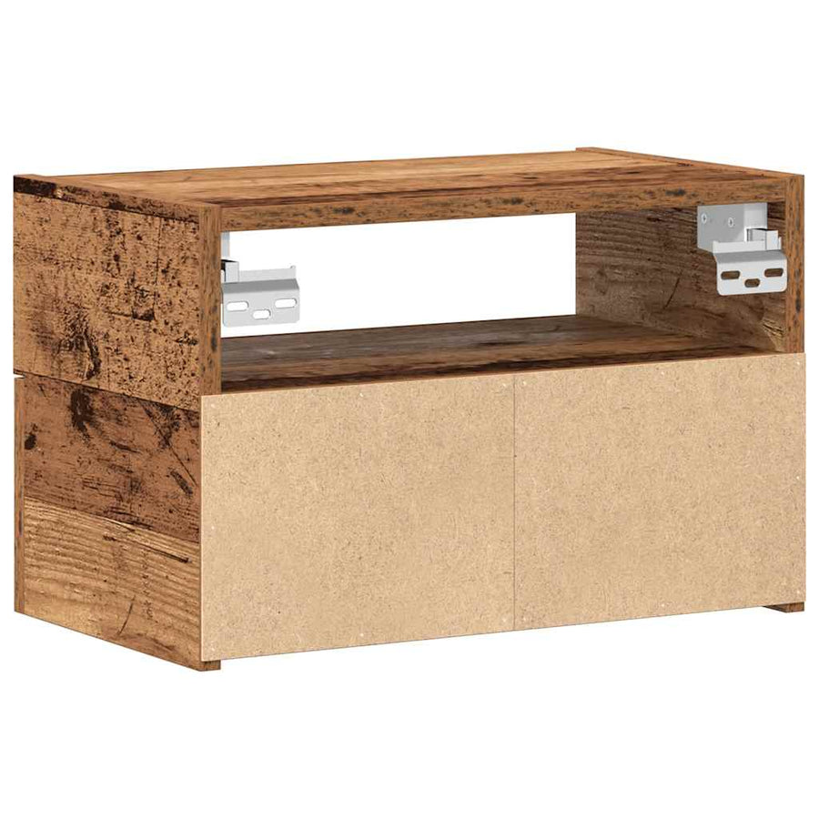 Nachtkastjes 2 st wandgemonteerd 45x26x28,5 cm oud houtkleurig
