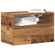 Nachtkastjes 2 st 45x26x28,5 cm oud houtkleurig wandmontage