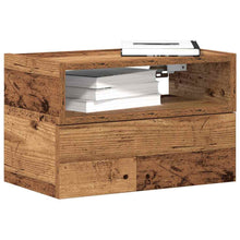 Nachtkastjes 2 st wandgemonteerd 45x26x28,5 cm oud houtkleurig