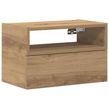 Nachtkastje wandgemonteerd 45x26x28,5 cm artisanaal eikenkleur