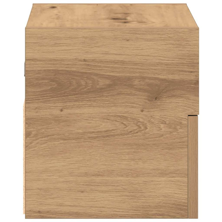 Nachtkastje wandgemonteerd 45x26x28,5 cm artisanaal eikenkleur