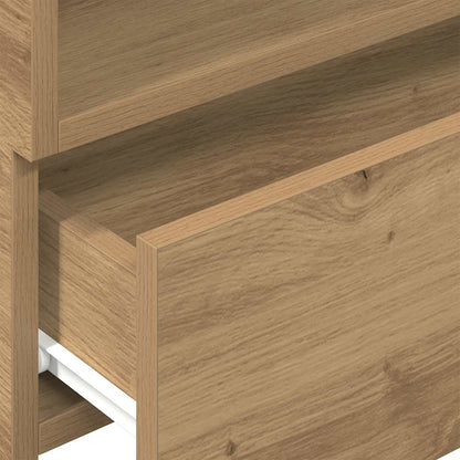 Nachtkastje wandgemonteerd 45x26x28,5 cm artisanaal eikenkleur