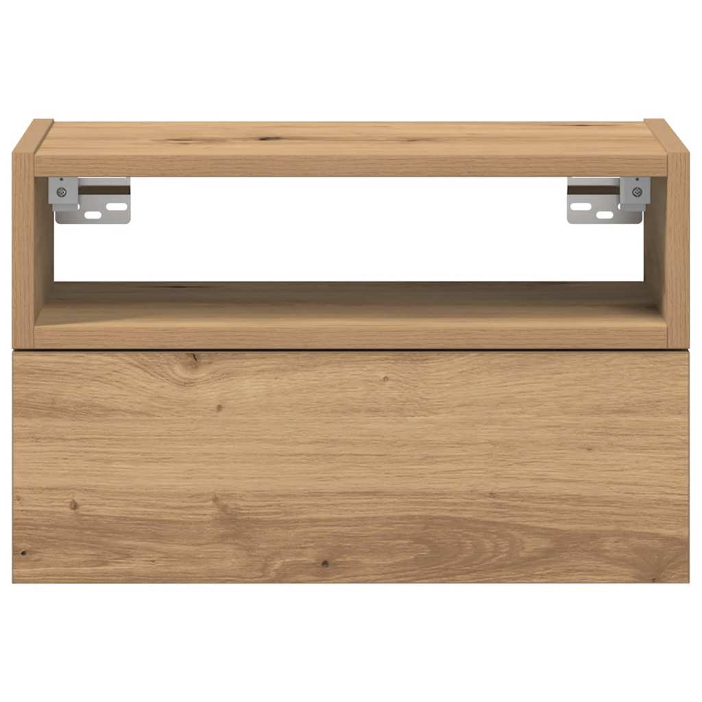 Nachtkastjes Wandgemonteerd 45X26X28,5 Cm Artisanaal Eiken artisanaal eikenkleurig