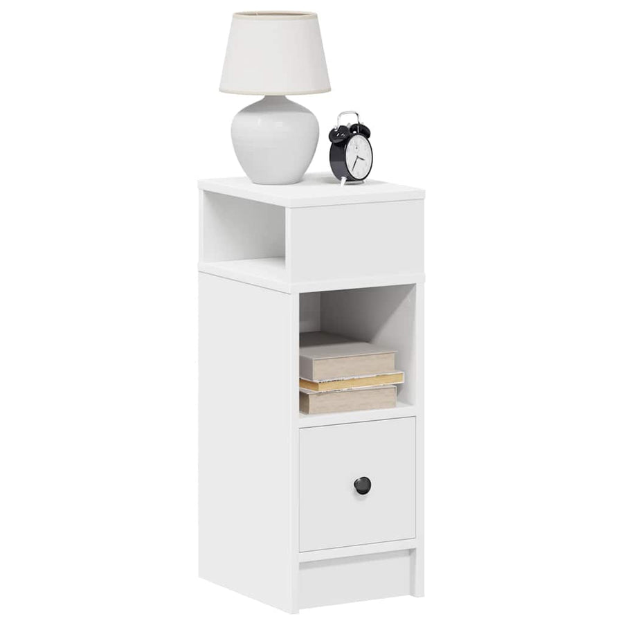 Nachtkastje met lade 25x31x66 cm wit