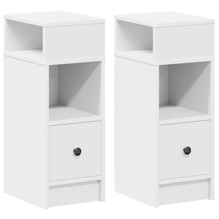 Nachtkastjes Met Lade 25X31X66 Cm Wit