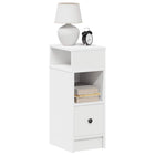 2 Bedside Tables with Drawer 25x31x66 cm White
