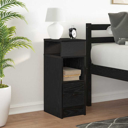 Nachtkastje met lade 25x31x66 cm zwart