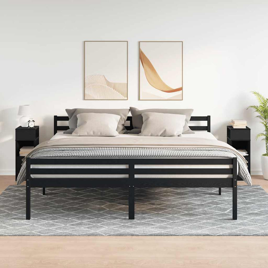 Nachtkastjes 2 st met lade 25x31x66 cm zwart