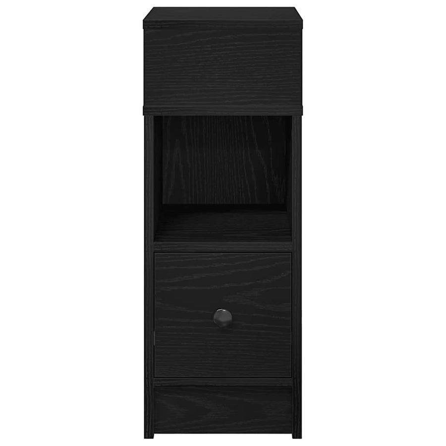Nachtkastjes 2 st met lade 25x31x66 cm zwart
