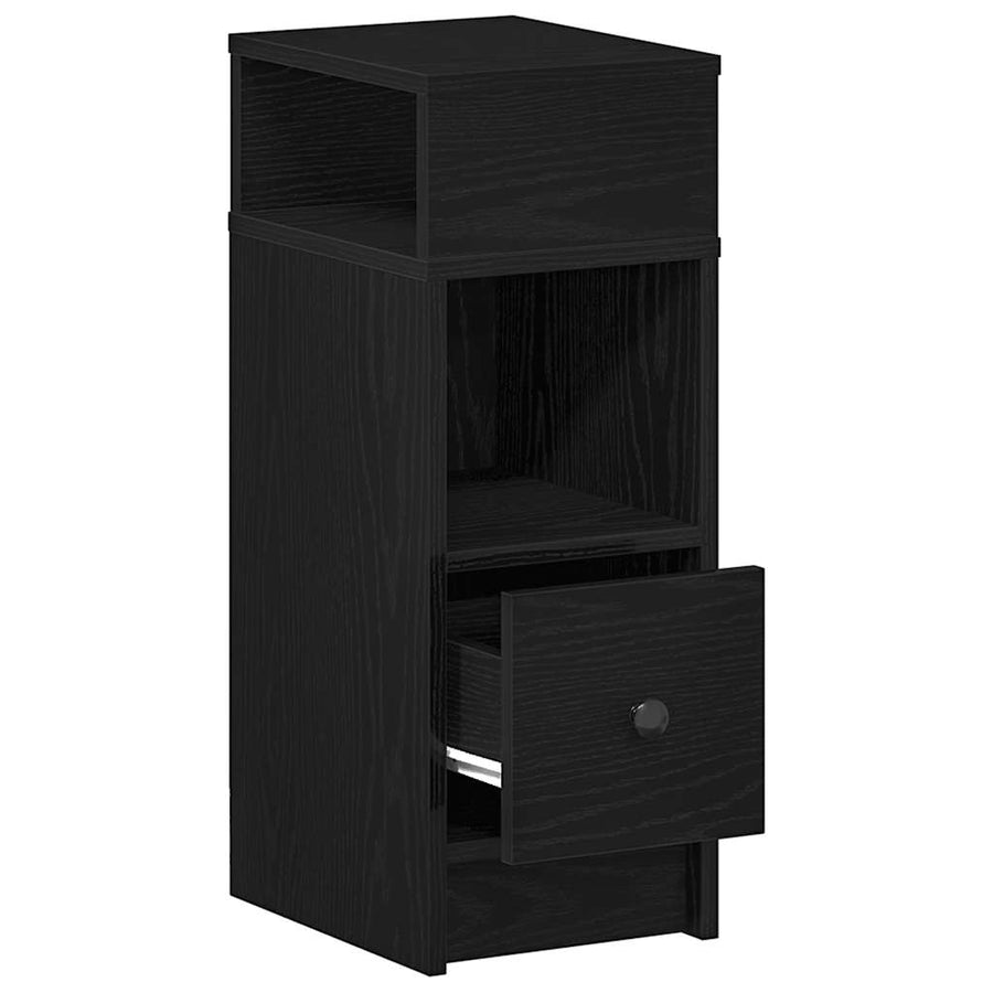 Nachtkastjes 2 st met lade 25x31x66 cm zwart