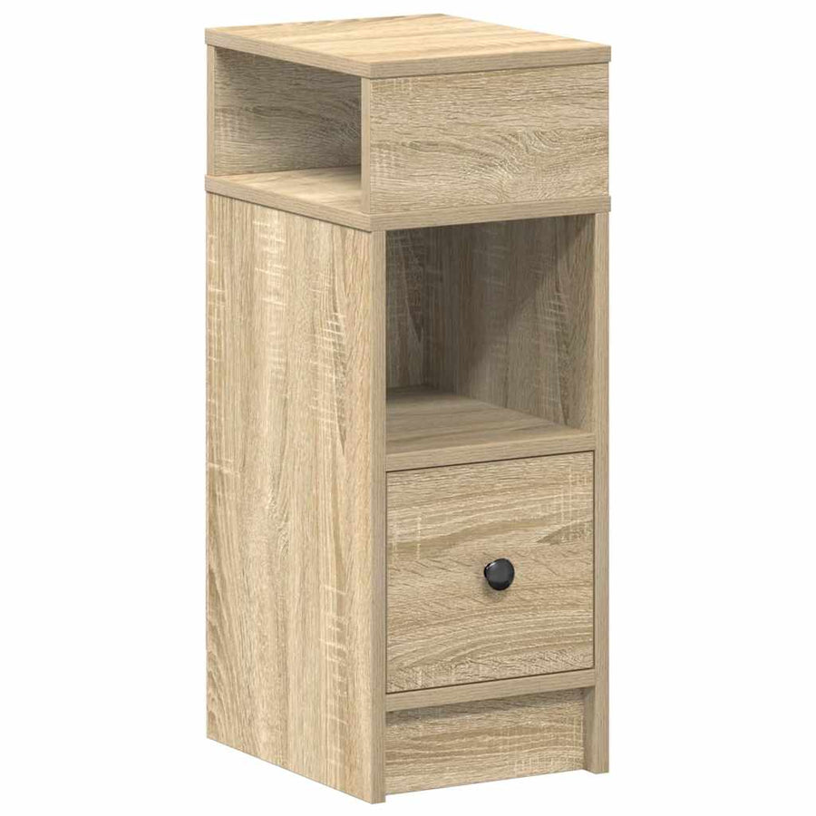 Nachtkastje Met Lade 25X31X66 Cm Kleurig Sonoma eiken