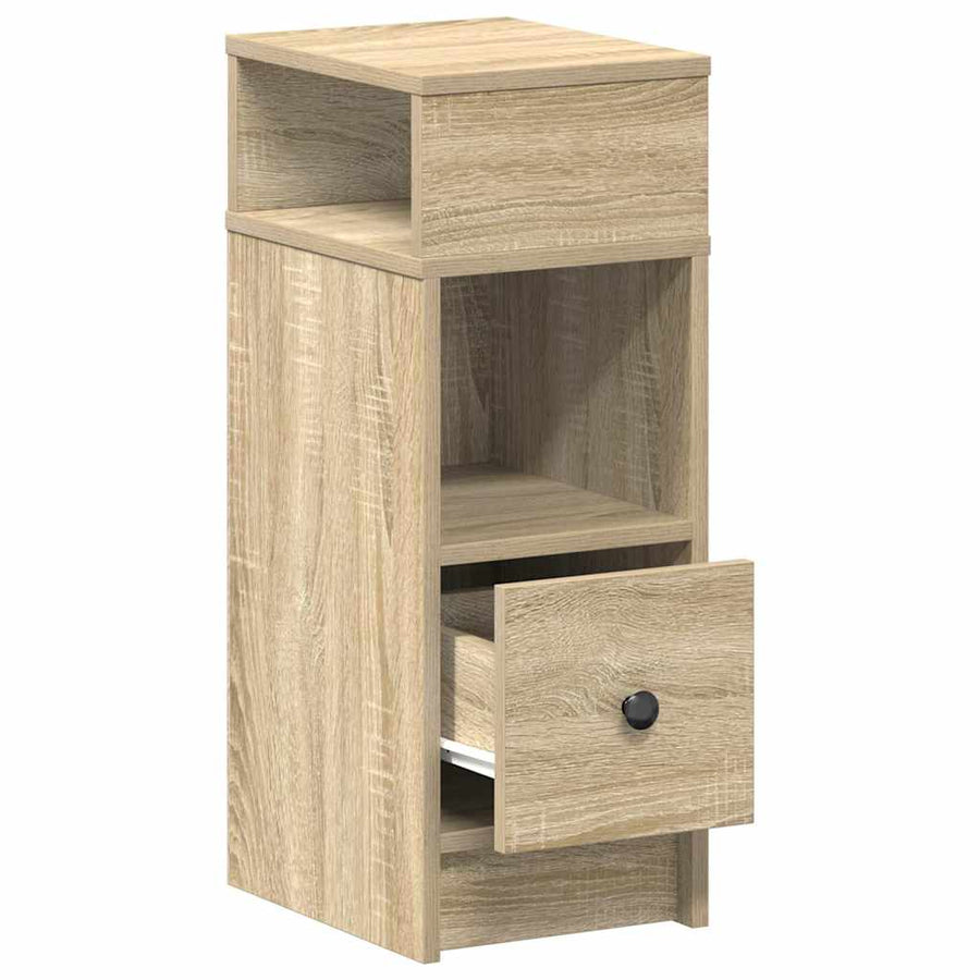 Nachtkastje Met Lade 25X31X66 Cm Kleurig Sonoma eiken