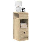 Bedside table with drawer 25x31x66 cm sonoma oak-coloured
