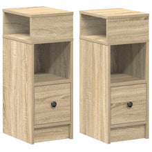 Nachtkastjes 2 St Met Lade 25X31X66 Cm Sonoma Eikenkleurig