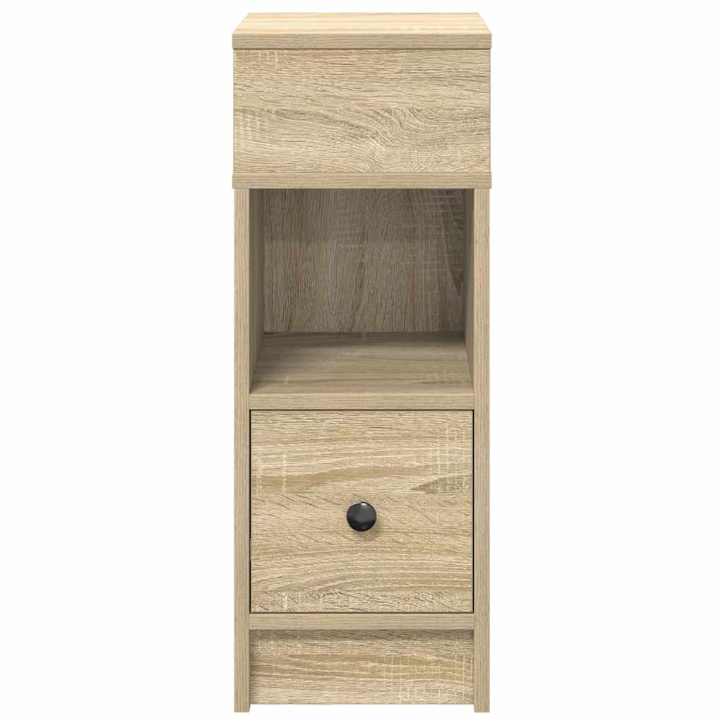Nachtkastjes 2 St Met Lade 25X31X66 Cm Sonoma Eikenkleurig