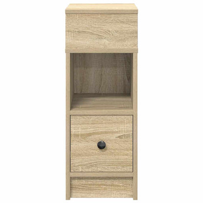 Nachtkastjes 2 St Met Lade 25X31X66 Cm Sonoma Eikenkleurig