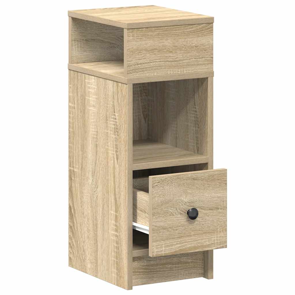 Nachtkastjes 2 St Met Lade 25X31X66 Cm Sonoma Eikenkleurig