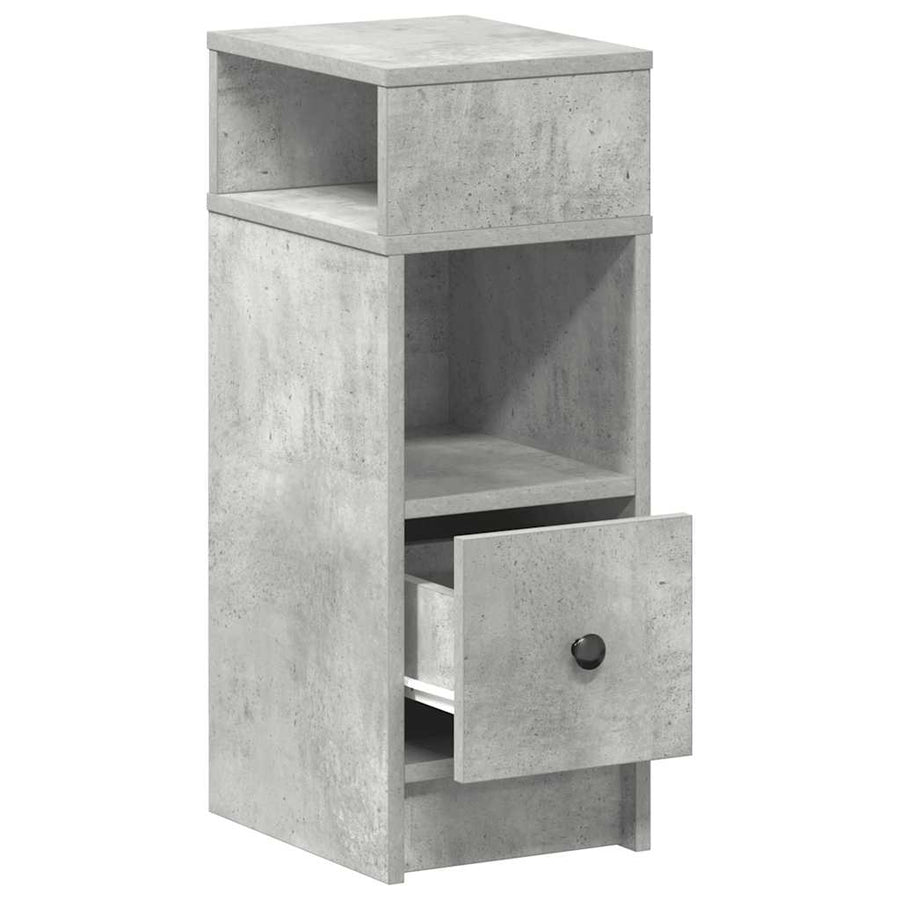Nachtkastjes 2 st met lade 25x31x66 cm betongrijs