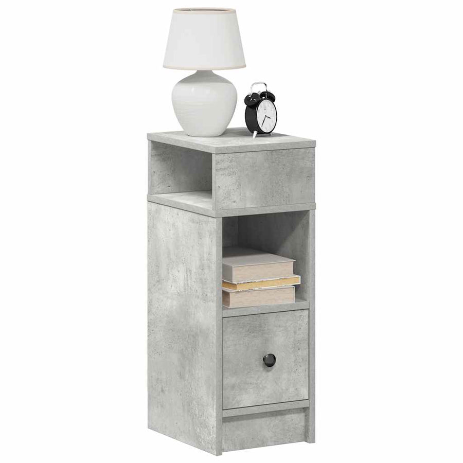 Nachtkastjes 2 st met lade 25x31x66 cm betongrijs