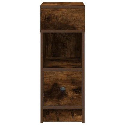 Nachtkastje met lade 25x31x66 cm gerookt eikenkleurig