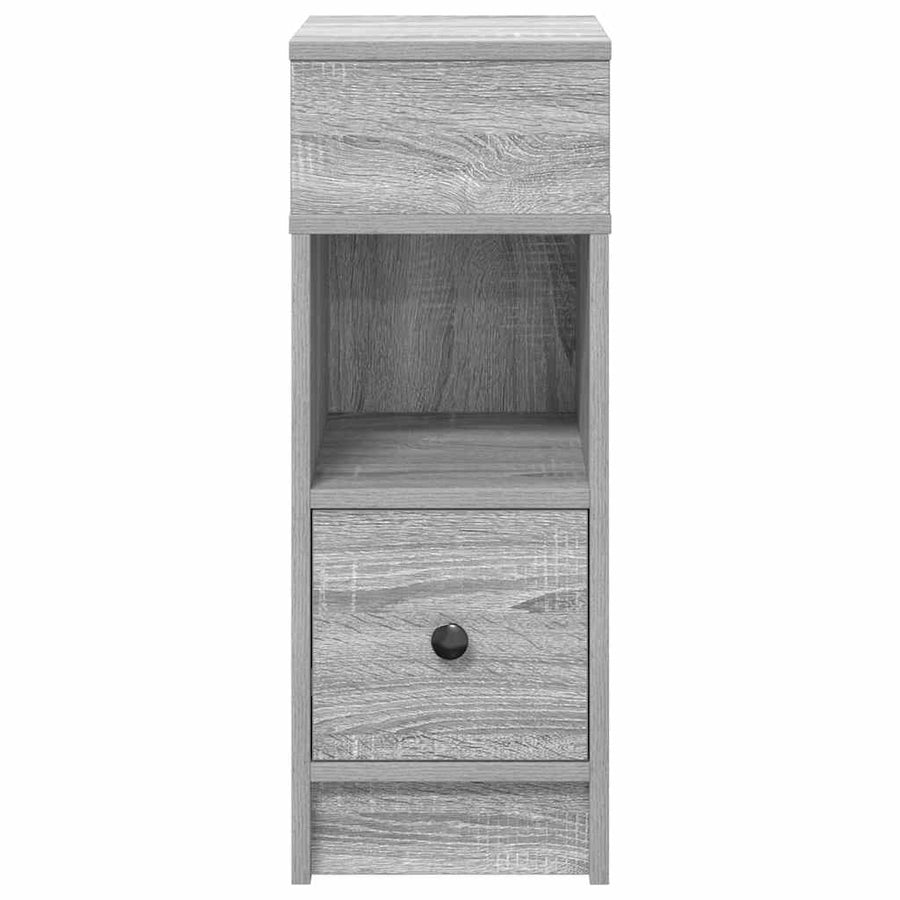 Nachtkastje met lade 25x31x66 cm grijs sonoma eikenkleurig