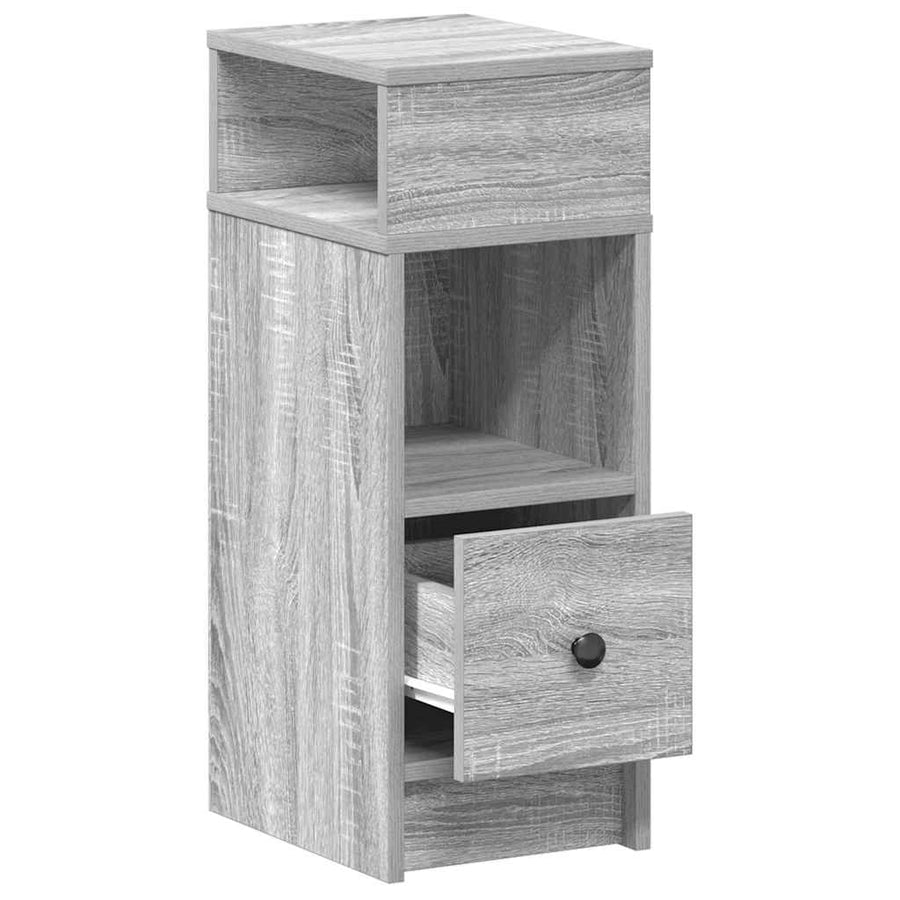 Nachtkastje met lade 25x31x66 cm grijs sonoma eikenkleurig