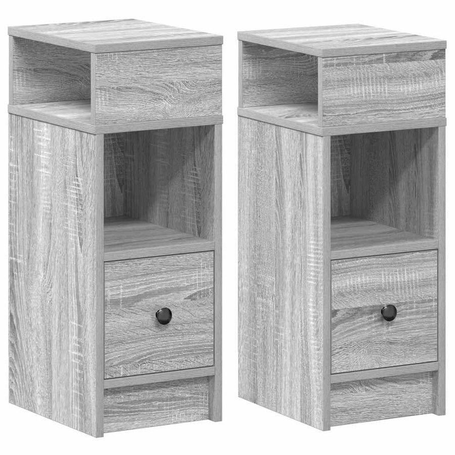 Nachtkastjes Met Lade 25X31X66 Cm Eiken 2