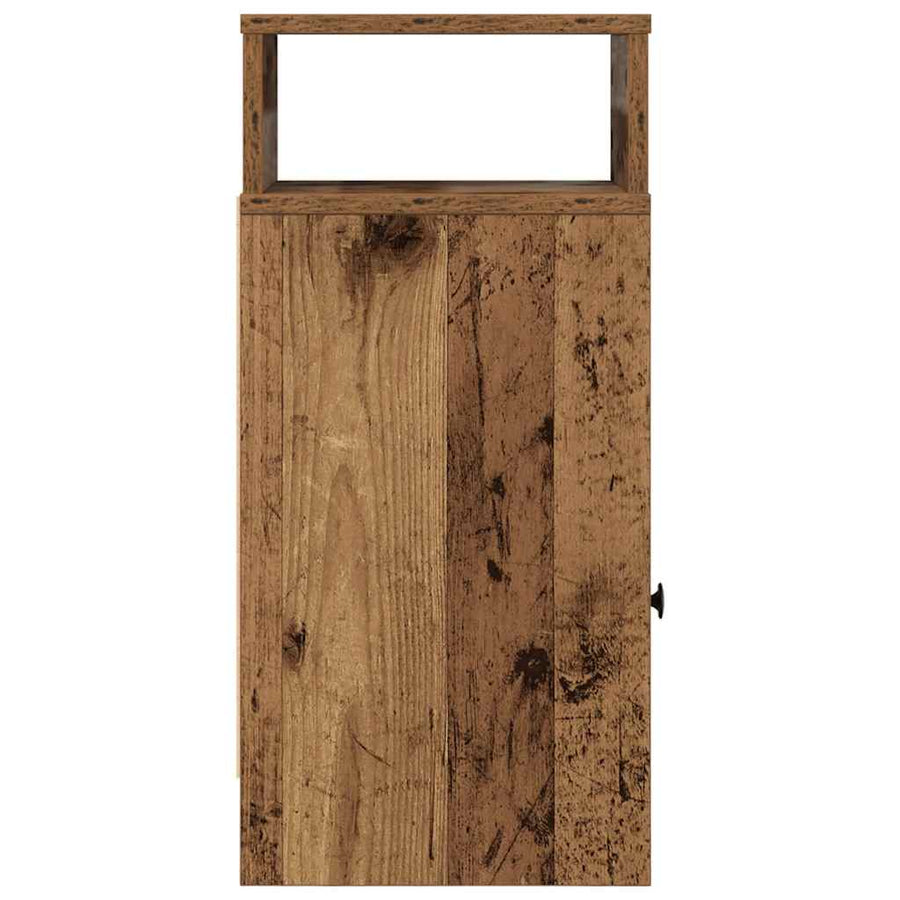 Nachtkastje met lade 25x31x66 cm oud houtkleurig