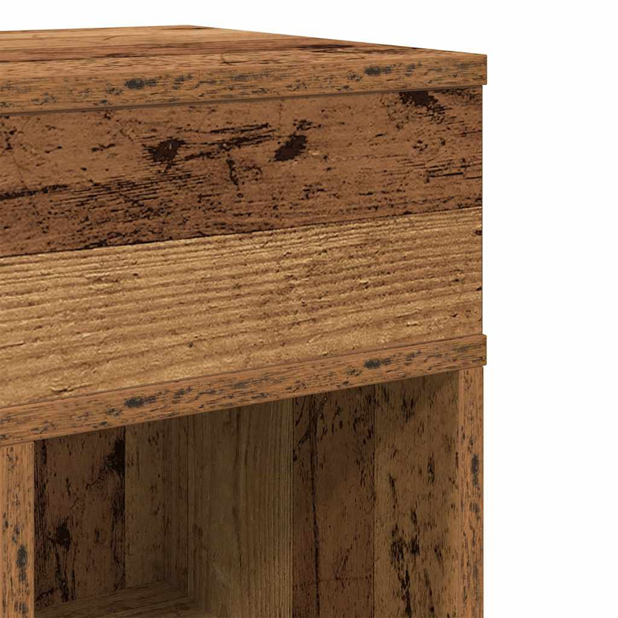 Nachtkastje met lade 25x31x66 cm oud houtkleurig