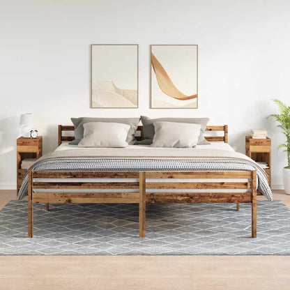 Nachtkastjes 2 st met lade 25x31x66 cm oud houtkleurig